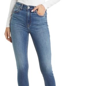 RAG & BONE High Rise Skinny Ankle jeans in Preston (classic blue)